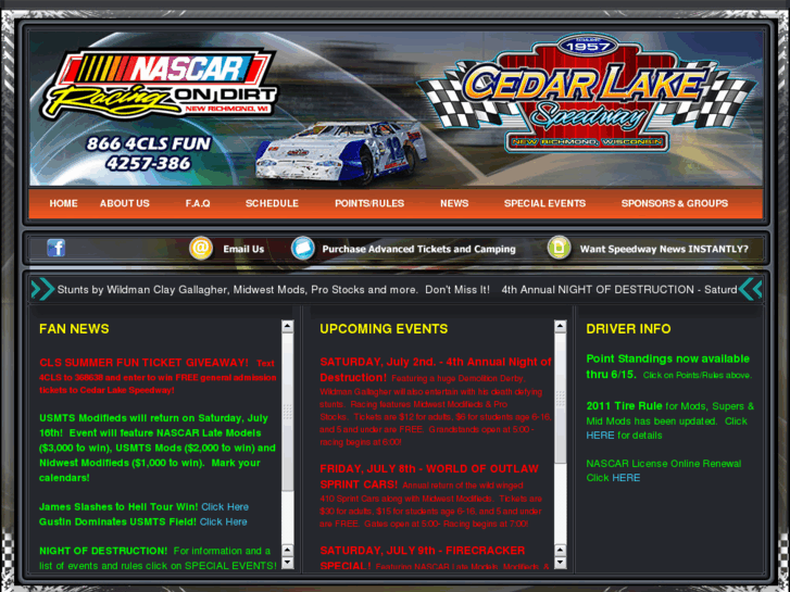 www.cedarlakespeedway.com