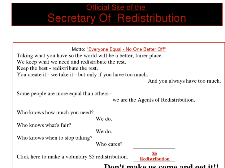 www.secretaryofredistribution.com