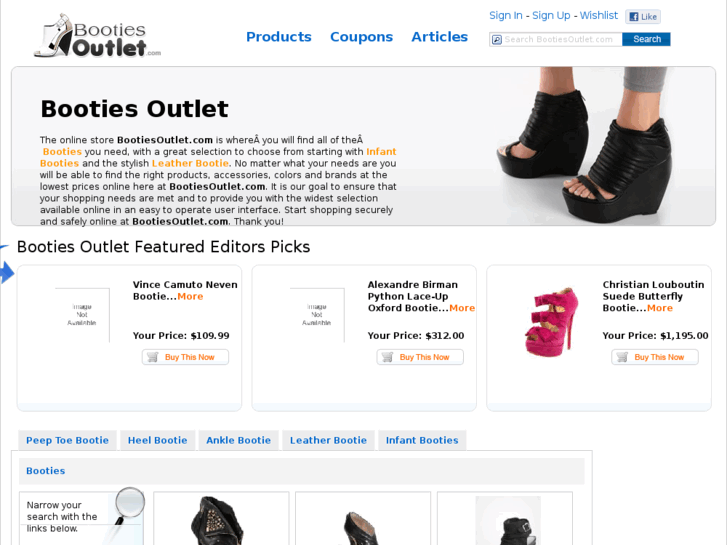 www.bootiesoutlet.com