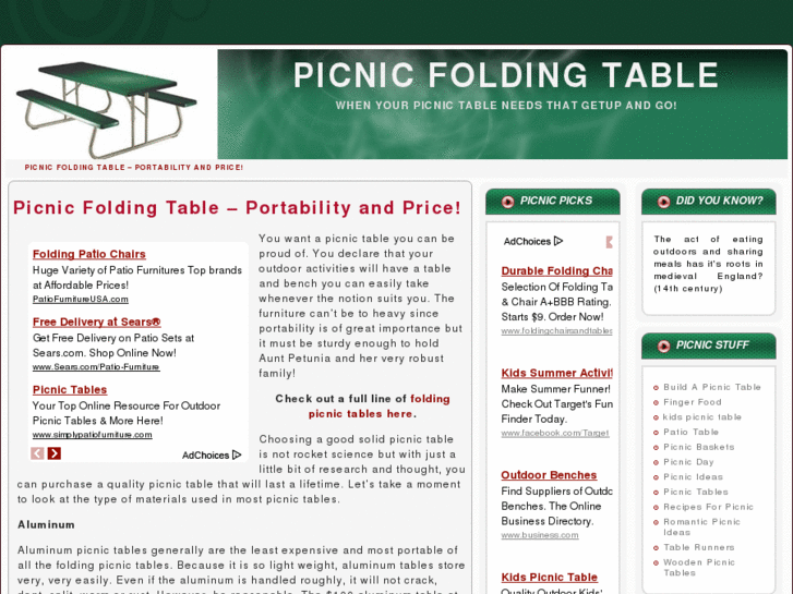 www.picnicfoldingtable.com