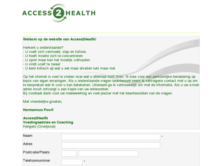 www.access2health.nl