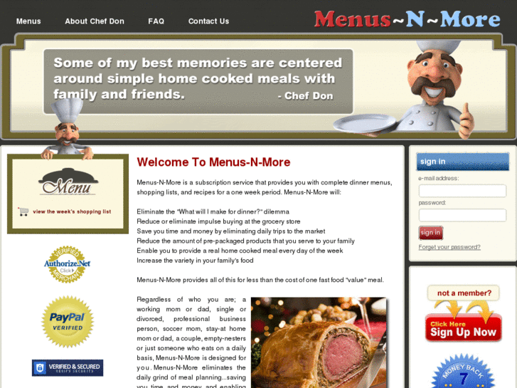 www.menus-n-more.com