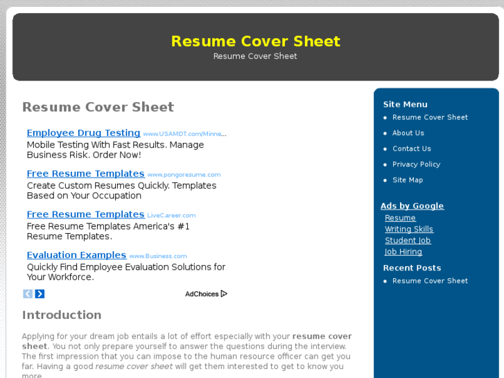 www.resumecoversheet.net