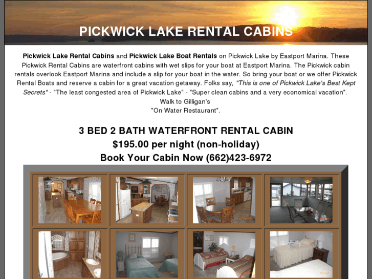 www.pickwicklakerentalcabins.com