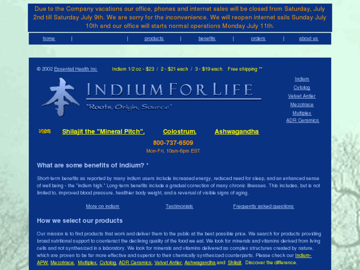 www.indiumforlife.com