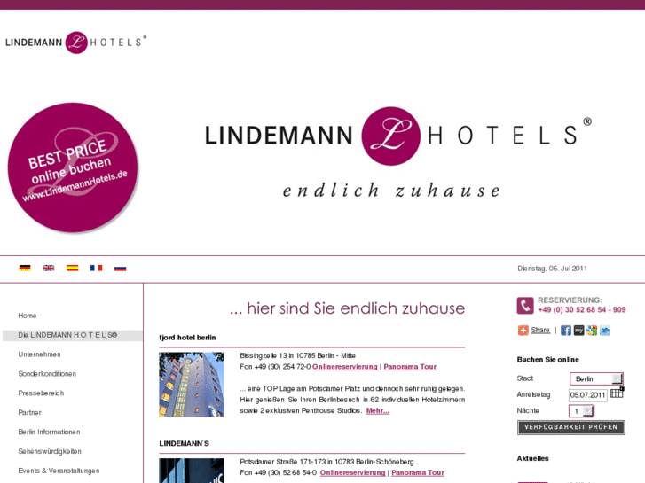 www.lindemannhotels.com