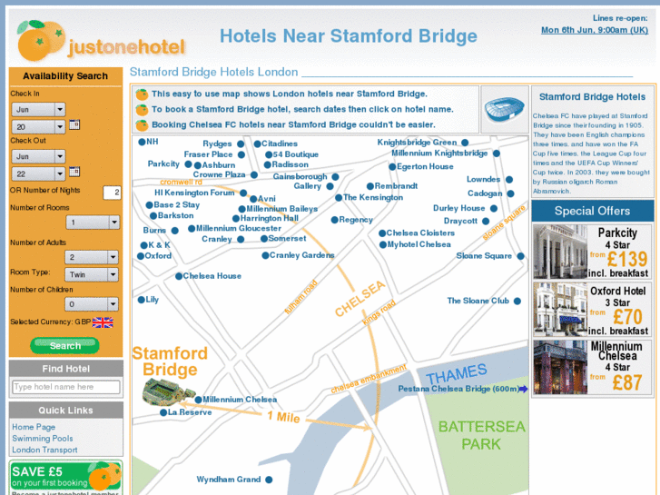 www.hotelsnearstamfordbridge.co.uk