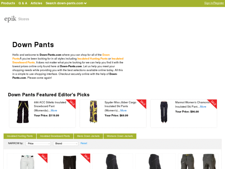 www.down-pants.com