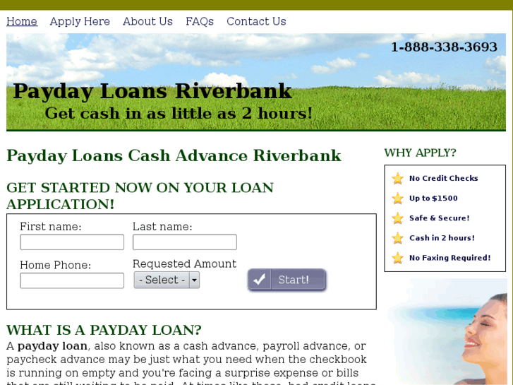 www.paydayloansriverbankca.com