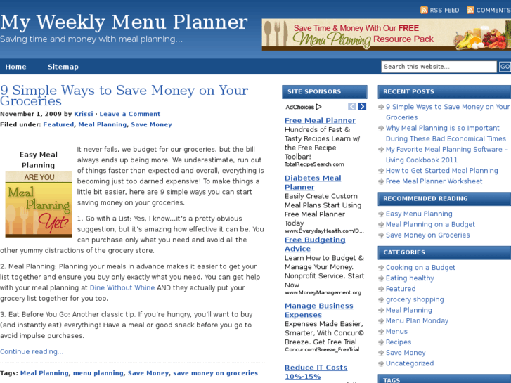 www.myweeklymenuplanner.com