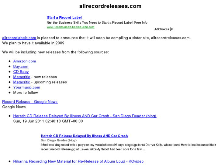 www.allrecordreleases.com