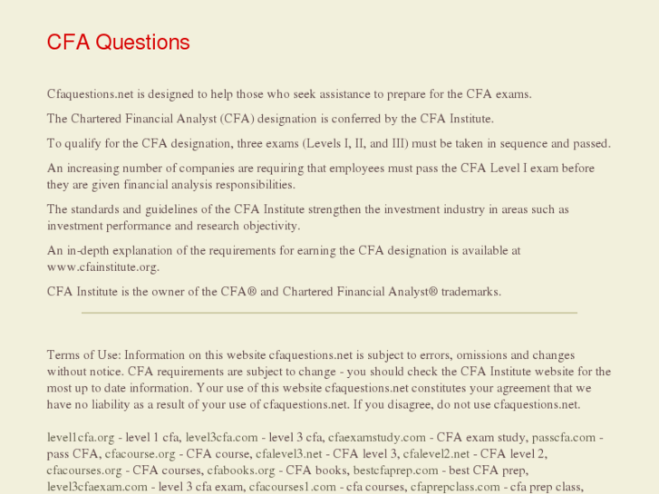 www.cfaquestions.net