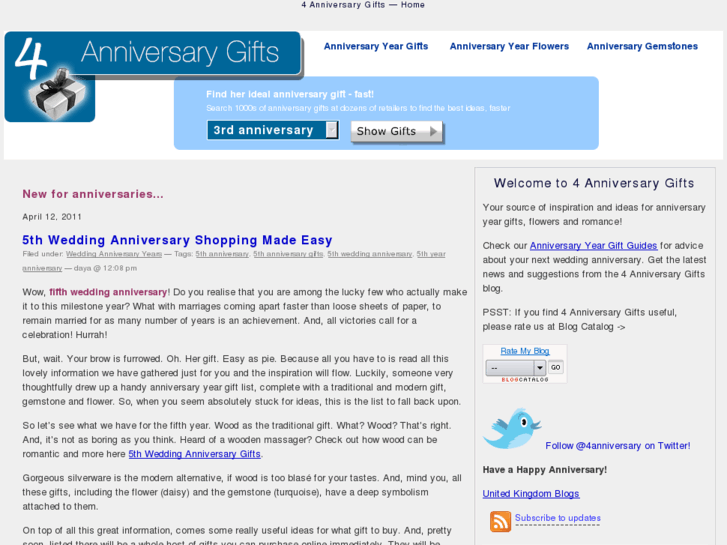 www.4-anniversary-gifts.co.uk