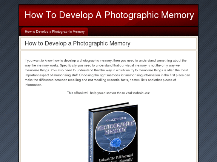 www.howtodevelopaphotographicmemory.com