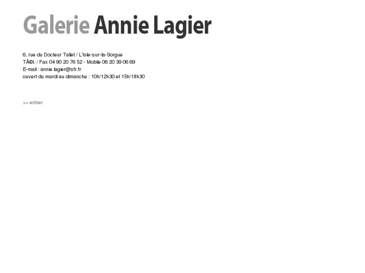 www.galerieannielagier.com