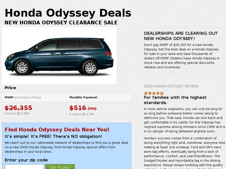 www.hondaodysseydeals.com