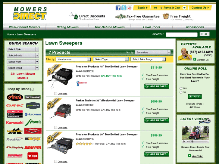 www.lawnsweepersdirect.com