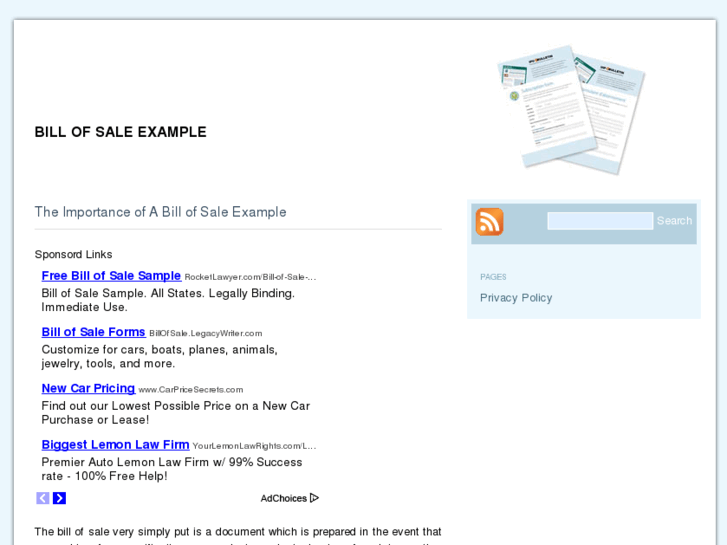 www.billofsaleexample.net