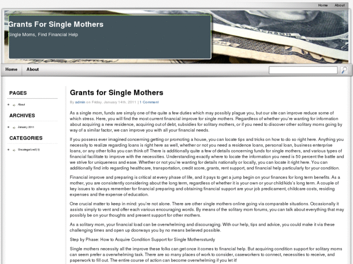 www.grantsforsinglemothers.info