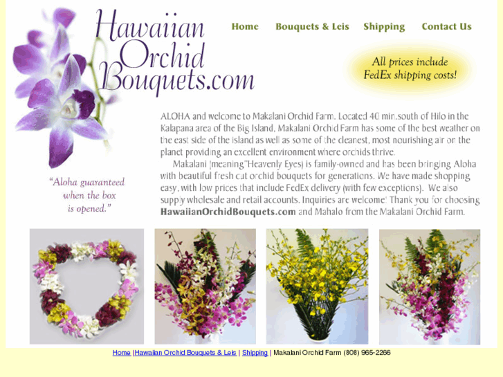 www.hawaiianorchidbouquets.com