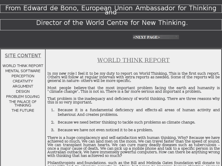 www.edwarddebonoworldthinkingreport.org