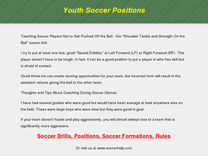 www.youthsoccerpositions.net