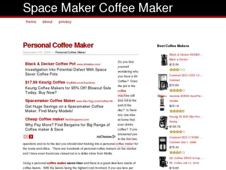 www.spacemakercoffeemaker.com