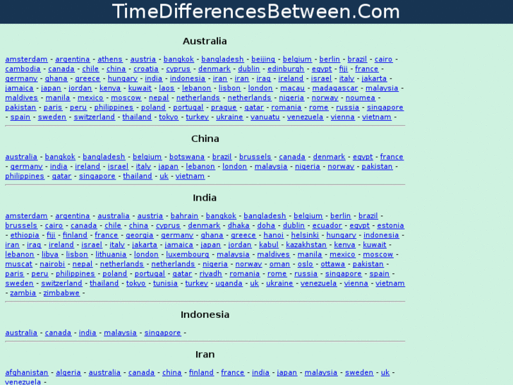 www.timedifferencesbetween.com