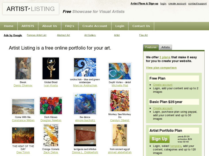 www.artist-listing.com