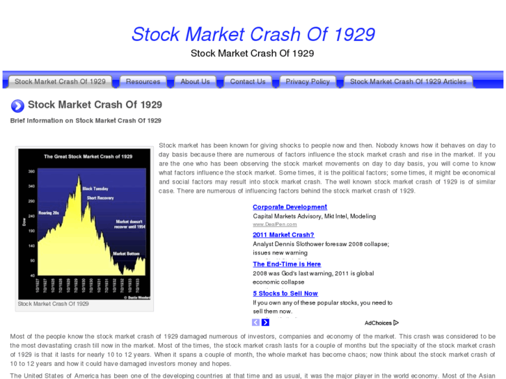 www.stockmarketcrashof1929.org