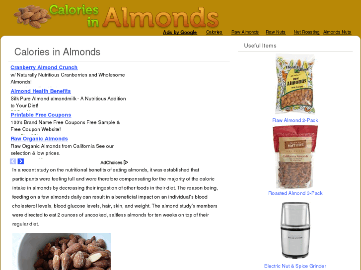 www.caloriesinalmonds.com