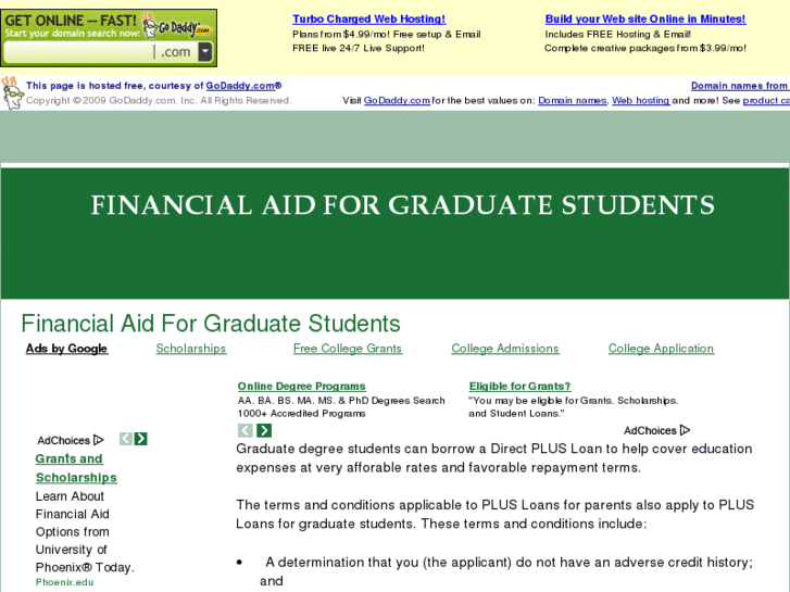 www.financialaidforgraduatestudents.com