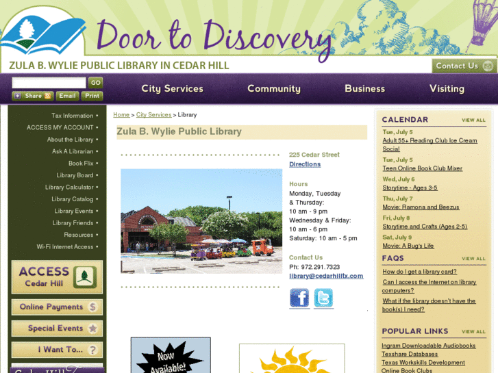 www.cedarhilllibrary.org