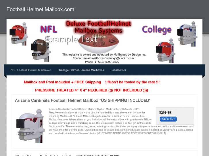 www.footballhelmetmailbox.com