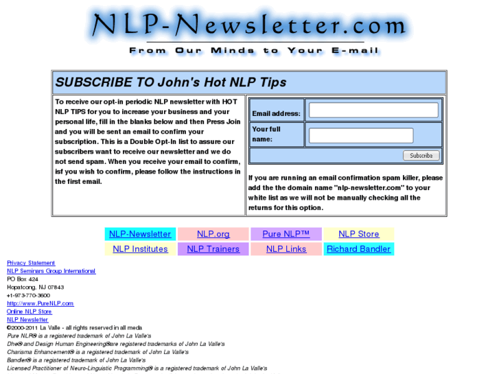 www.nlpnewsletter.com