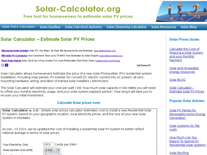 www.solar-calculator.org