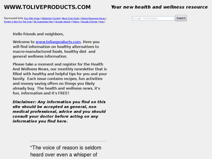 www.toliveproducts.com