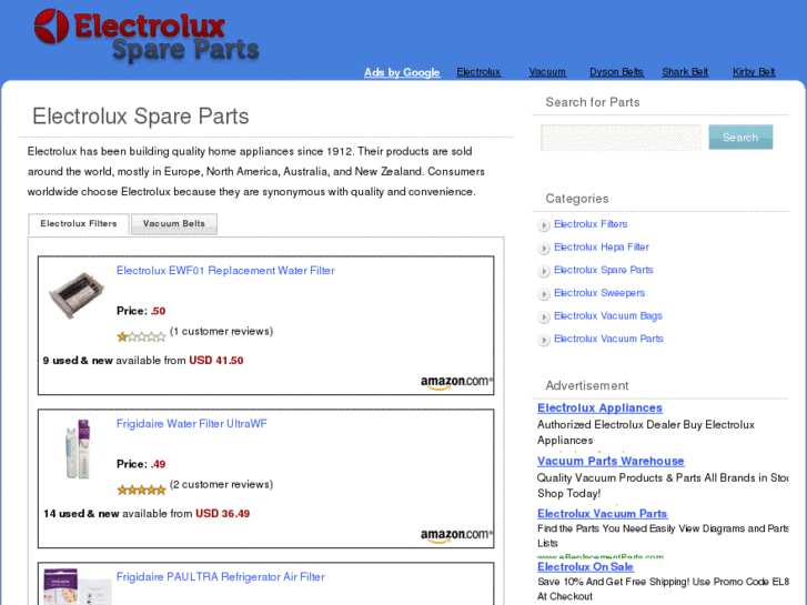 www.electroluxspareparts.com