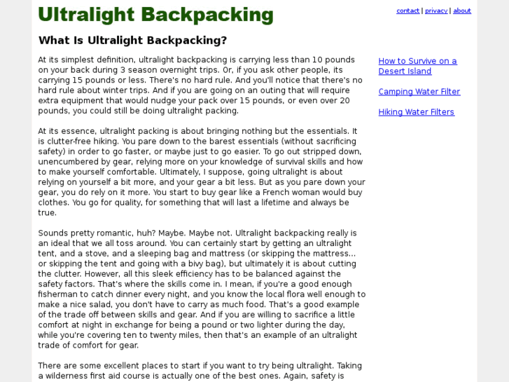 www.ultralightbackpacking.org