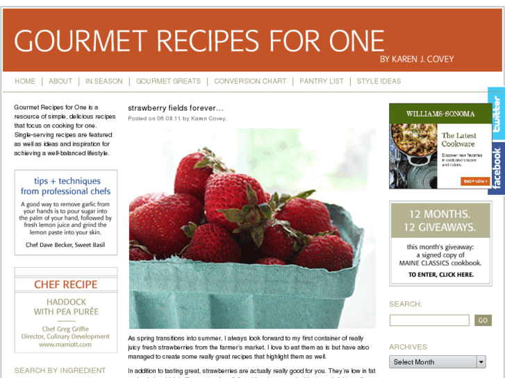 www.gourmetrecipesforone.com