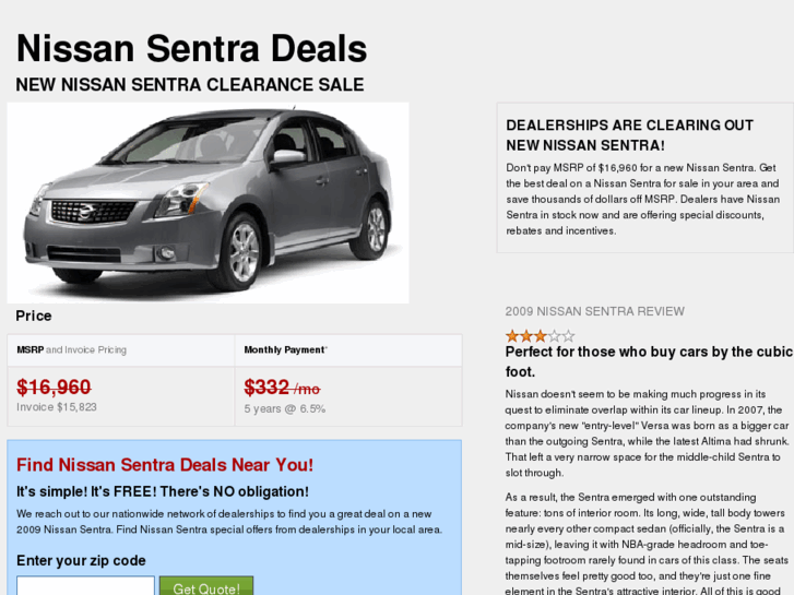 www.nissansentradeals.com