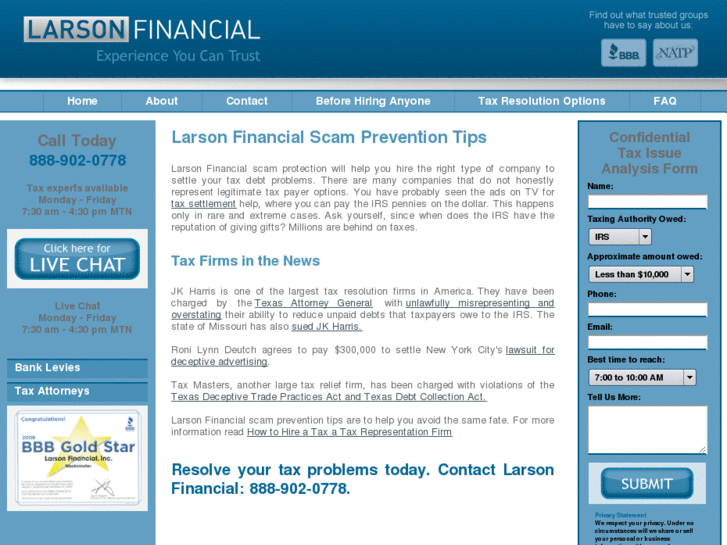 www.larsonfinancialscam.com