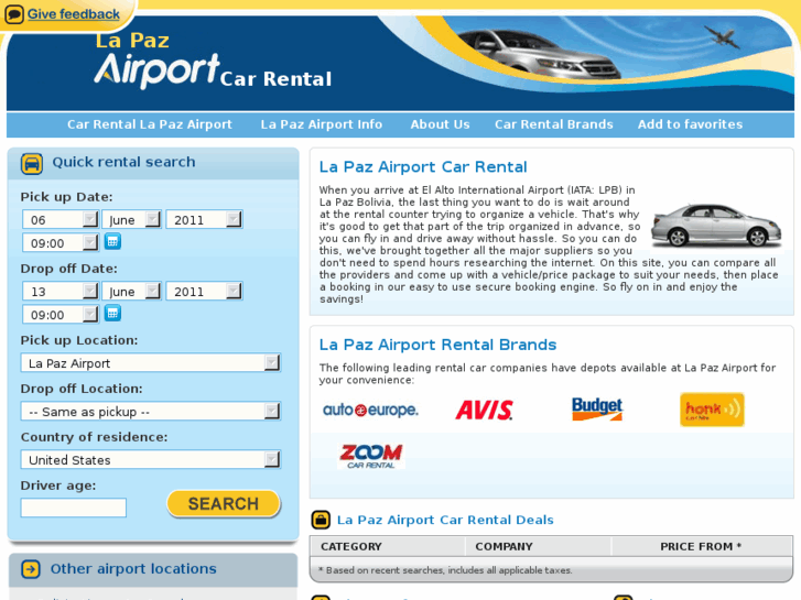 www.lapazairportcarrental.net