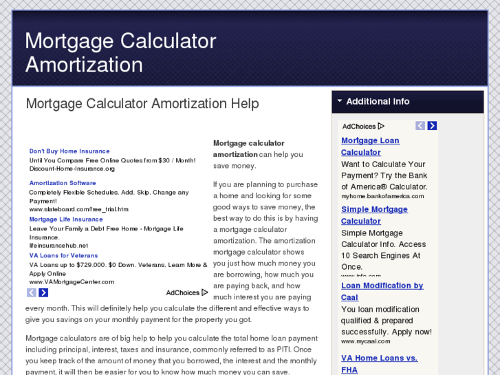 www.mortgagecalculatoramortization.net