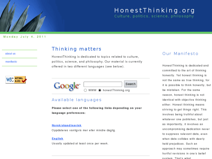 www.honestthinking.org