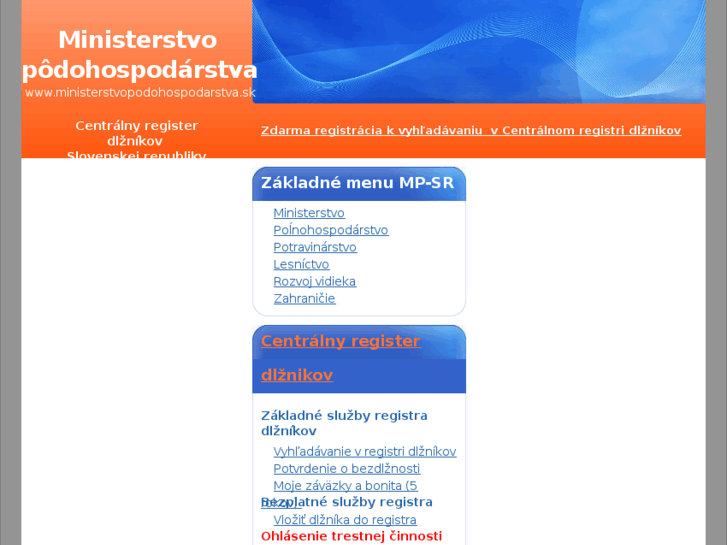 www.ministerstvopodohospodarstva.sk