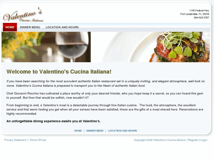 www.valentinoscucinaitaliana.com