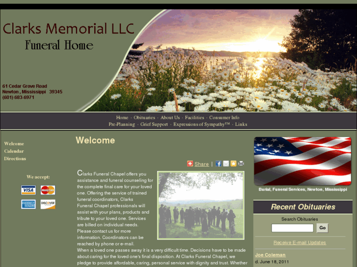 www.clarksmemorialllcfuneralhome.com