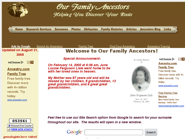 www.ourfamilyancestors.com