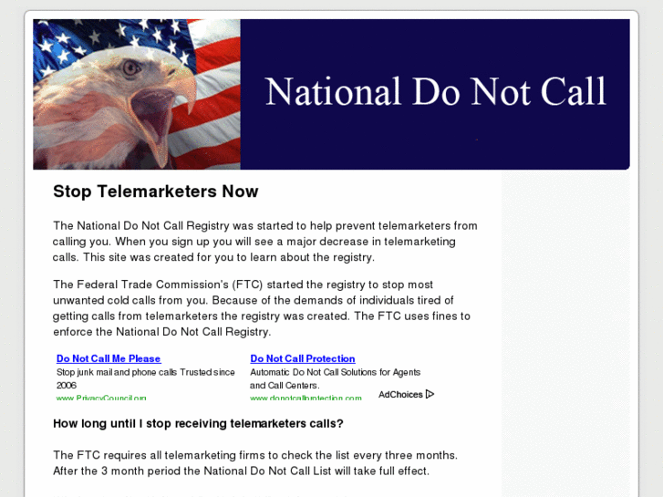 www.nationaldonotcallregistry.com